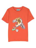 Kenzo Kids T-shirt met tijgerprint - Oranje