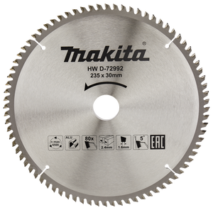 Makita Accessoires Cirkelzaagblad Aluminium | Standaard | 235x30x2,4 80T 5g - D-72992 - D-72992