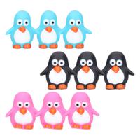 Rubber badeendjes/pinguins - 9x stuks - badkamer fun artikelen - size 6 cm - kunststof