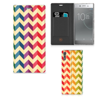 Sony Xperia XZ | XZs Hoesje met Magneet Zigzag Multi Color