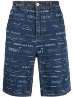 Marni short en jean à logo imprimé - Bleu - thumbnail