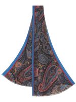 ETRO foulard en soie à imprimé cachemire - Bleu