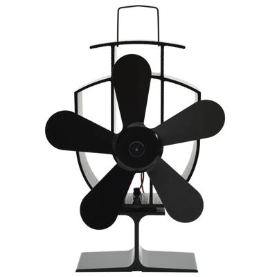 Kachelventilator met 5 vinnen zwart Kachelventilator met 5 vinnen zwart