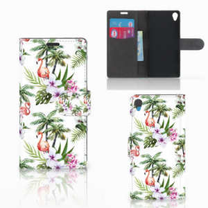 Sony Xperia Z3 Telefoonhoesje met Pasjes Flamingo Palms