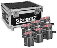 BeamZ BBP60 Uplighter set met 6 draadloze spots in flightcase