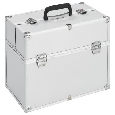 VidaXL Make-up koffer 38x23x34 cm aluminium zilverkleurig VidaXL Make-up koffer 38x23x34 cm aluminium zilverkleurig