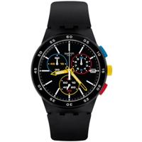 Swatch Heren chronograaf kwarts horloge met siliconen armband SUSB416, armband