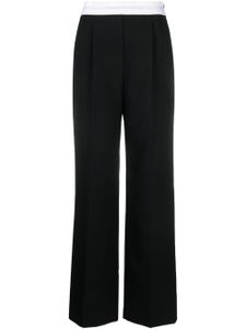 Alexander Wang logo-waistband straight-leg trousers - Noir