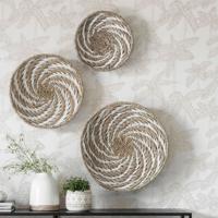 MUST Living Wanddecoratie Whirl Zeegras, Set van 3 stuks - thumbnail