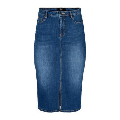 Zizzi high waist midi spijkerrok met split JMAYA dark denim