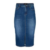 Zizzi high waist midi spijkerrok met split JMAYA dark denim
