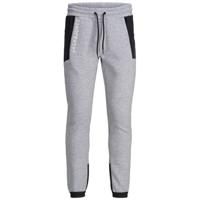 JACK & JONES JUNIOR joggingbroek Will met logo lichtgrijs melange/zwart/wit