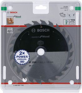 Bosch Accessories 2608837702 2608837702 Hardmetaal-cirkelzaagblad 184 x 20 mm Aantal tanden: 24 1 stuk(s)