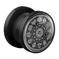 Tunnel met Zodiac Circle Design Acryl Tunnels & Plugs