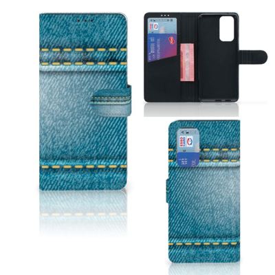 OnePlus 9 Pro Wallet Case met Pasjes Jeans OnePlus 9 Pro Wallet Case met Pasjes Jeans