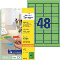AVERY Zweckform gekleurde etiketten (A4, 960 stuks, verwijderbaar, 45,7 x 21,2 mm, 20 vellen) groen