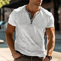 Voor heren Wafel Henley-shirt Grafisch Henley Kleding 3D-afdrukken Buiten Dagelijks Korte mouw nappi Modieus Ontwerper Basic Lightinthebox - thumbnail