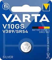 VARTA V10GS - V389 - SR54, 4174101401, Knoopbatterij, Zilveroxide, 1,55 Volt, Diameter 11,6 mm, Hoogte 3,05 mm, 1 batterijpakket