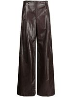 Rosetta Getty wide-leg leather trousers - Marron - thumbnail