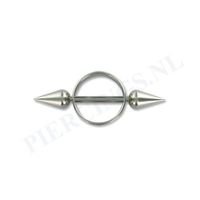 Tepelpiercing shield ronde spikes M