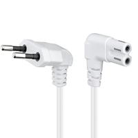 Goobay Europese aansluitkabel aan beide zijden gebogen, zwarte Eurostekker (type C, CEE 7/16)