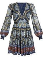 ETRO robe courte ornée de dentelle à fleurs - Bleu