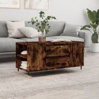 Salontafel 102x44,5x50 cm bewerkt hout gerookt eikenkleurig