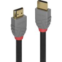 LINDY 36966 HDMI-kabel HDMI Aansluitkabel HDMI-A-stekker, HDMI-A-stekker 7.50 m Antraciet, Zwart, Rood Vergulde steekcontacten - thumbnail