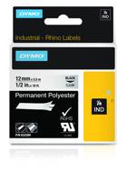 Labeltape DYMO IND RHINO 622289 Polyester Tapekleur: Transparant Tekstkleur:Zwart 12 mm 5.5 m