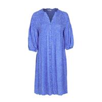 Paprika gebloemde jurk blauw/wit