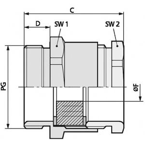 LAPP 52000310 Wartel PG11 Messing Messing 50 stuk(s)