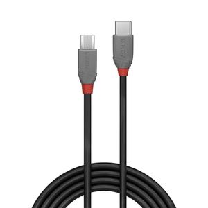 LINDY USB-kabel USB 2.0 USB-C stekker, USB-micro-B stekker 0.50 m Zwart, Grijs 36890