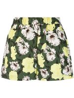 MSGM short en coton à fleurs - Vert - thumbnail