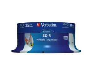 Verbatim 43811 Blu-ray BD-R SL disc 25 GB 25 stuk(s) Spindel Bedrukbaar, Antikras-coating