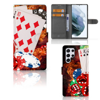 Samsung Galaxy S22 Ultra Wallet Case met Pasjes Casino - thumbnail