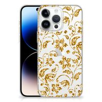 iPhone 14 Pro Max TPU Case Gouden Bloemen - thumbnail