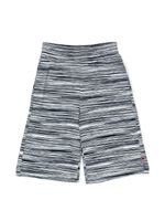 Missoni Kids short en maille fine à patch logo - Bleu