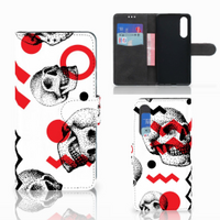 Telefoonhoesje met Naam Huawei P30 Skull Red - thumbnail