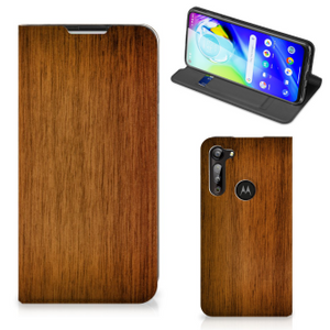 Motorola Moto G8 Power Book Wallet Case Donker Hout