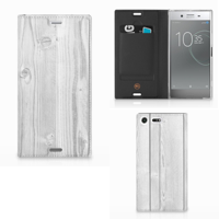 Sony Xperia XZ Premium Book Wallet Case White Wood