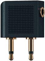 Oehlbach I-Jack AD-Flight (vliegtuigadapter, 2 x 3,5 mm jackstekker op 3,5 mm jackaansluiting, voor alle luchtvaartmaatschappijen) zwart