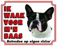 Boston Terrier Waakbord  - Ik waak voor mijn baas