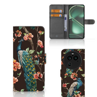 OPPO Find X6 Pro Telefoonhoesje met Pasjes Pauw met Bloemen