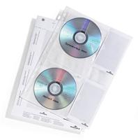 Durable 522219 CD/DVD hoezen voor 4 CD's/DVD's, PP, 5 stuks, transparant