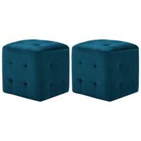 vidaXL Nachtkastjes 2 st 30x30x30 cm fluweel blauw