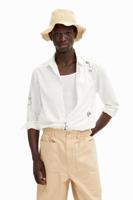 Overhemd met geborduurde details - WHITE - L