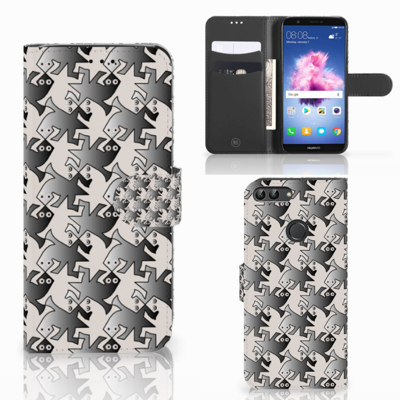 Huawei P Smart Telefoonhoesje met Pasjes Salamander Grey