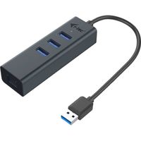 USB 3.0 Metal HUB 3 Port + Gigabit Ethernet Adapter USB-hub - thumbnail