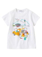 Familiar t-shirt en coton à imprimé graphique - Blanc - thumbnail