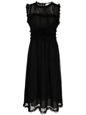 Ulla Johnson Aberdeen midi-jurk met gingham ruit - Zwart